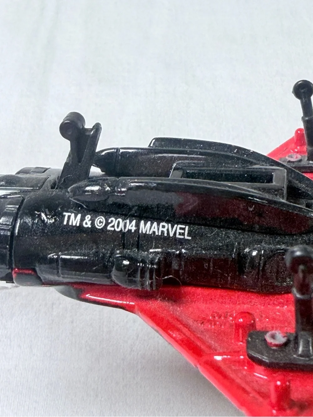 Marvel Spider-Man Diecast Toy Jet Airplane Red/Black Vintage 2004